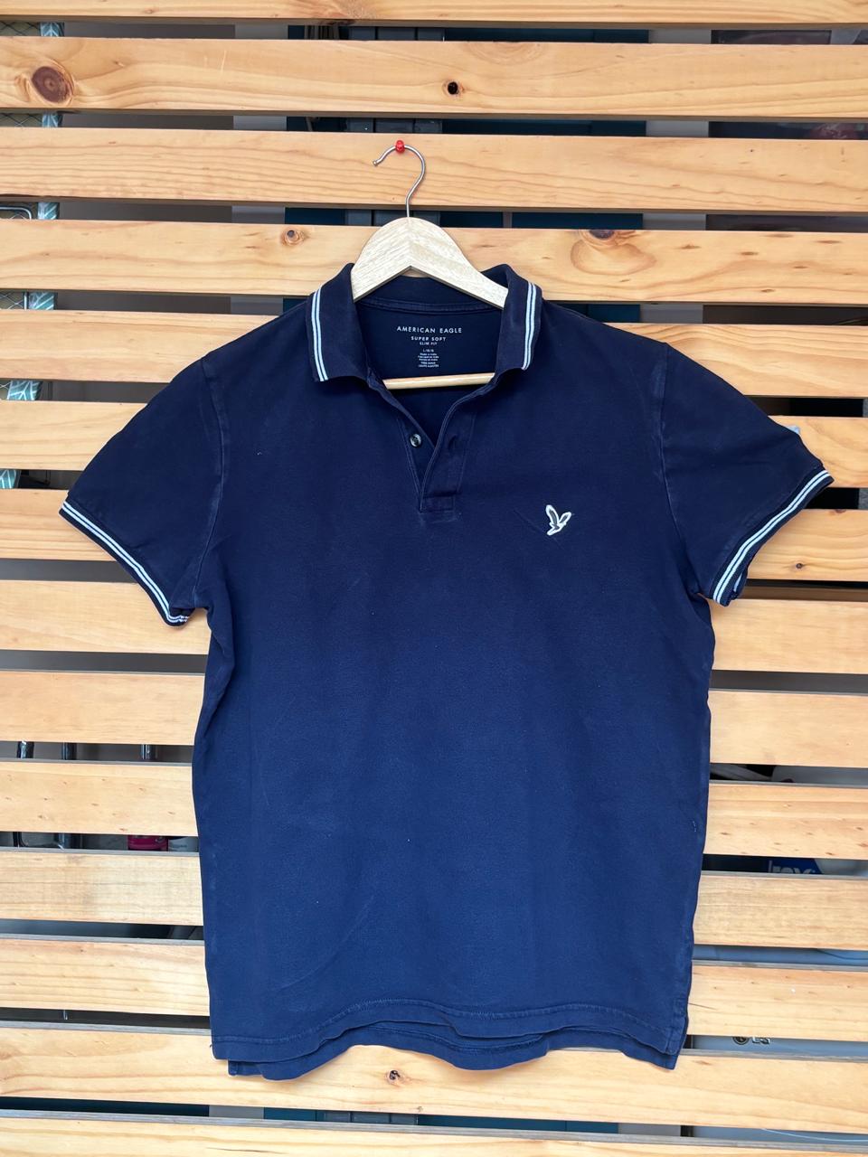 Camisa Casual  Azul- AE de Hombre